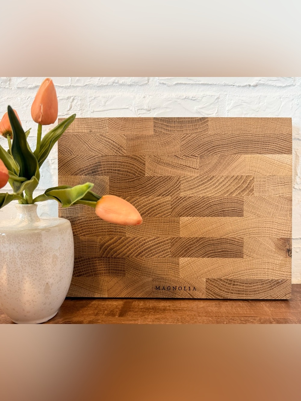 NEW Magnolia Wood Cutting Board Butcher Block Farmhouse 12.5x9.75
